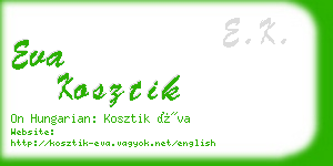 eva kosztik business card